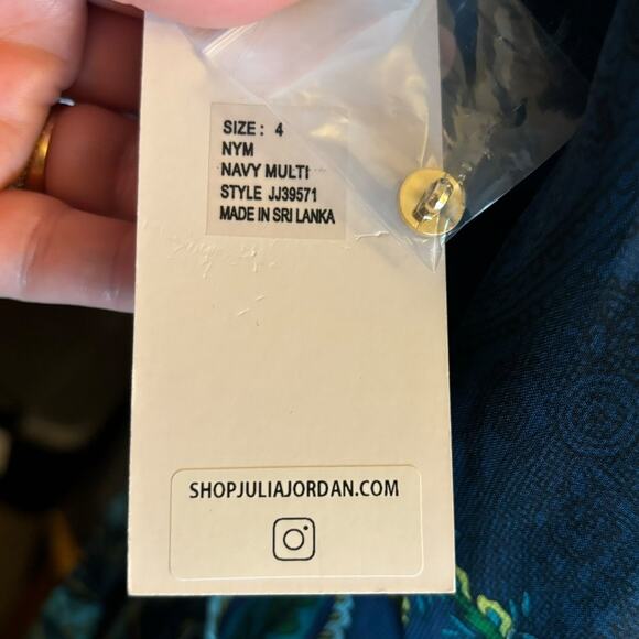 Julia Jordan NWT Blue Multi Mock Neck Three Tier Maxi Dress-Size 4 - Picture 9 of 10